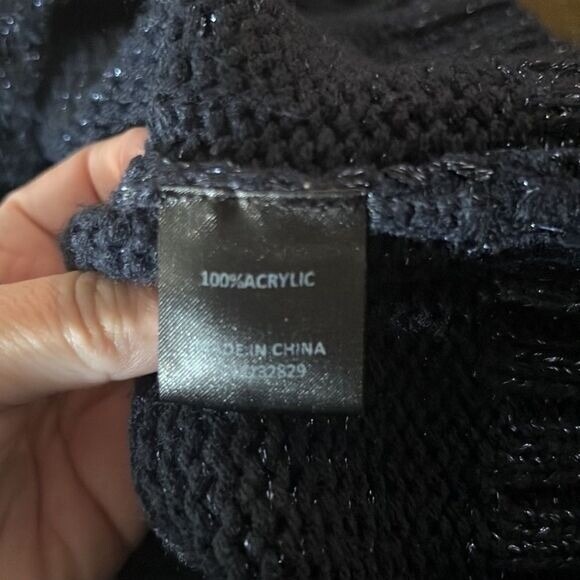 Revolve h:ours Cropped Sparkly Sweater Med Super Fun Warm Office - Picture 7 of 12